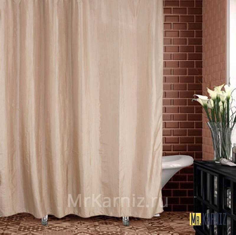 Штора для ванной Двухслойная Органза бежевая Штора для ванной Двухслойная Органза бежевая